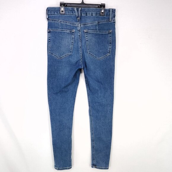 Free People Jeans Women's Size 30 Blue Denim Skinny Leg Stretch Shaping - Picture 2 of 13